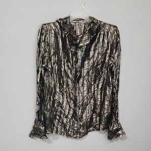 Lloyd Williams vintage ruffel shirt no tag see measurements fits s/m see through